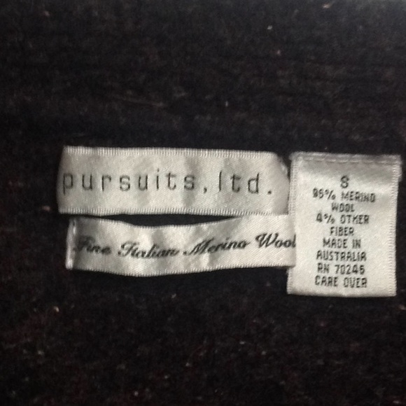 95% Merino Wool Cardigan Cropped 3/4 Sleeves Size Small Pursuits Ltd Cozy Work - Picture 8 of 8